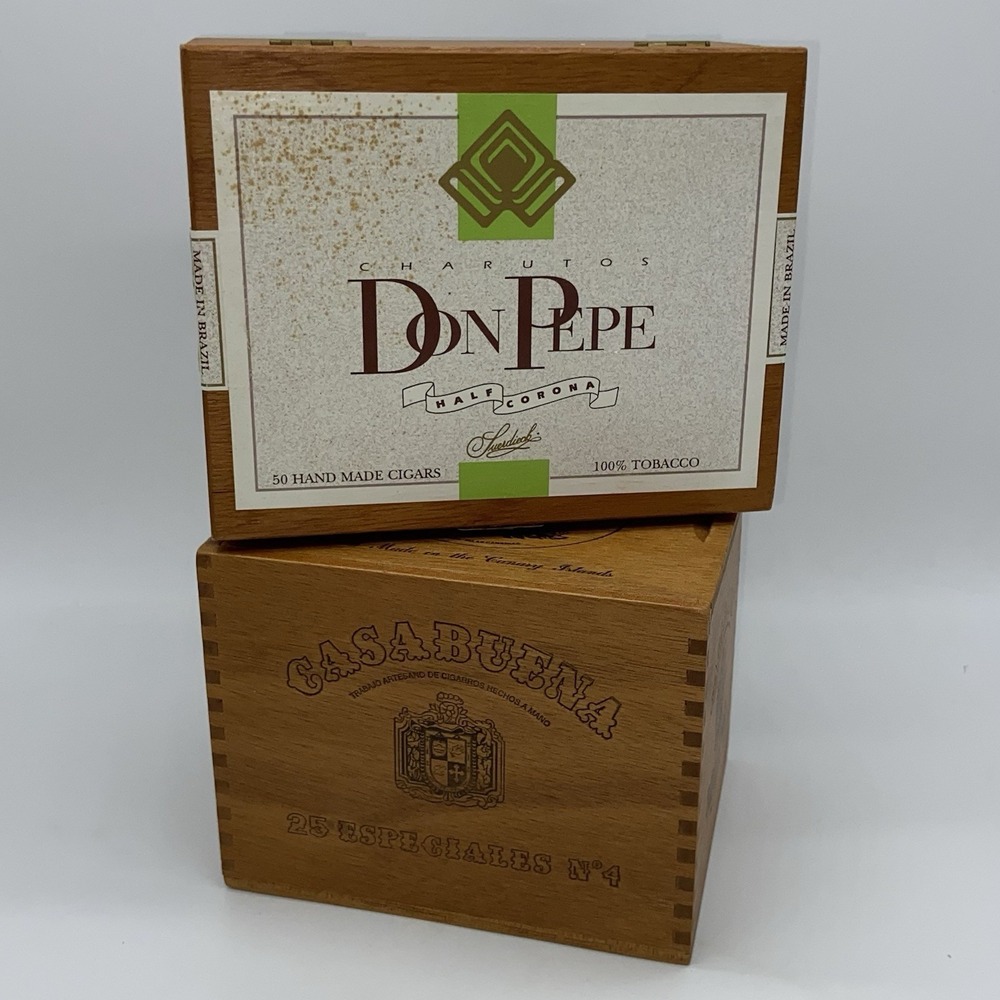 Lot Of 2‎ Empty Wooden Cigar Boxes Casabuena & Don Pepe EUC